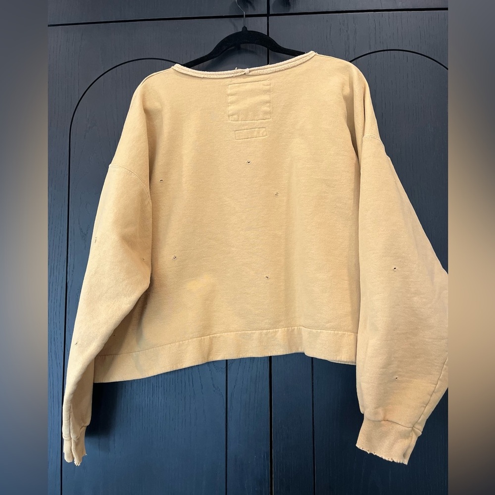 Rachel Comey Cropped Boxy Sweatshirt in Faded Yellow - Picture 7 of 8